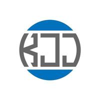 création de logo de lettre kjj sur fond blanc. concept de logo de cercle d'initiales créatives kjj. conception de lettre kjj. vecteur