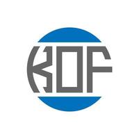 création de logo de lettre kof sur fond blanc. kof concept de logo de cercle d'initiales créatives. conception de lettre kof. vecteur