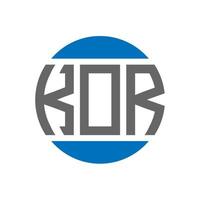 création de logo de lettre kor sur fond blanc. concept de logo de cercle d'initiales créatives kor. conception de lettre kor. vecteur