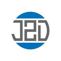 création de logo de lettre jzd sur fond blanc. concept de logo de cercle d'initiales créatives jzd. conception de lettre jzd. vecteur