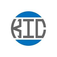 création de logo de lettre kic sur fond blanc. concept de logo de cercle d'initiales créatives kic. conception de lettre kic. vecteur