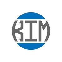 création de logo de lettre kim sur fond blanc. concept de logo de cercle d'initiales créatives de kim. conception de lettre kim. vecteur