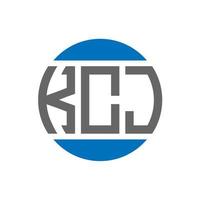 création de logo de lettre kcj sur fond blanc. concept de logo de cercle d'initiales créatives kcj. conception de lettre kcj. vecteur