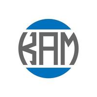 création de logo de lettre kam sur fond blanc. concept de logo de cercle d'initiales créatives kam. conception de lettre kam. vecteur