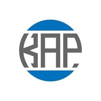 création de logo de lettre kap sur fond blanc. concept de logo de cercle d'initiales créatives kap. conception de lettre kap. vecteur