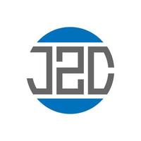 création de logo de lettre jzc sur fond blanc. concept de logo de cercle d'initiales créatives jzc. conception de lettre jzc. vecteur