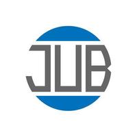 création de logo de lettre jub sur fond blanc. concept de logo de cercle d'initiales créatives jub. conception de lettre jub. vecteur