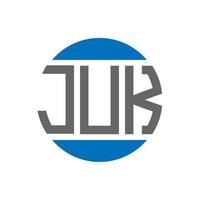 création de logo de lettre juk sur fond blanc. concept de logo de cercle d'initiales créatives juk. conception de lettre juk. vecteur