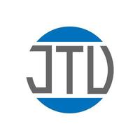 création de logo de lettre jtu sur fond blanc. concept de logo de cercle d'initiales créatives jtu. conception de lettre jtu. vecteur