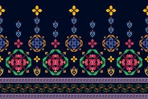 conception de décoration de modèle ethnique sans couture ikat. tapis en tissu aztèque boho mandalas papier peint textile. ornements de motifs indigènes tribaux vecteur de broderie traditionnelle folklorique afro-américaine