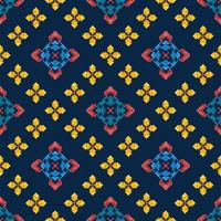 conception de décoration de modèle ethnique sans couture ikat. tapis en tissu aztèque boho mandalas papier peint textile. ornements de motifs indigènes tribaux vecteur de broderie traditionnelle folklorique afro-américaine