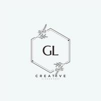 art du logo initial gl beauty vector, logo manuscrit de la signature initiale, mariage, mode, bijoux, boutique, floral et botanique avec modèle créatif pour toute entreprise ou entreprise. vecteur