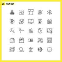 25 icônes créatives signes et symboles modernes de dossier réseau propre internet connect éléments de conception vectoriels modifiables vecteur
