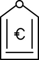 L'icône de la ligne d'étiquette de l'euro vecteur