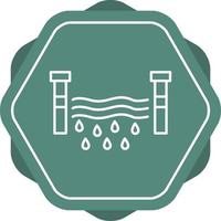 icône de ligne de barrage d'eau vecteur