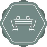 icône de ligne de table à manger vecteur
