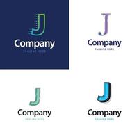 lettre j grand logo pack design création de logos modernes créatifs pour votre entreprise vecteur