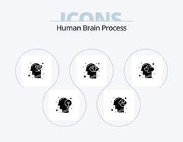 pack d'icônes de glyphe de processus de cerveau humain 5 conception d'icônes. esprit. Humain. puzzle. tête. la perfection vecteur