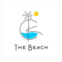 création de logo d'été plage tropicale vecteur