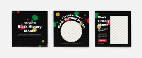 collection de publications sur les réseaux sociaux du mois de l'histoire des Noirs. célébrant le mois de l'histoire des Noirs. vecteur