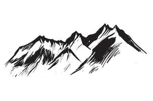 paysage de montagne, style de croquis, illustrations vectorielles vecteur