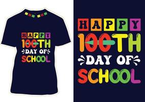 Conception de t-shirt 100 jours d'école vecteur