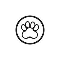 empreinte de patte de chien ou de chat, pied d'animal. illustration d'icône vectorielle plane. simple symbole noir sur fond blanc. vecteur