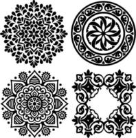 beaux motifs vectoriels en noir et blanc vecteur