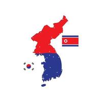 logo du drapeau coréen en forme de carte, symbole d'illustration vectorielle vecteur