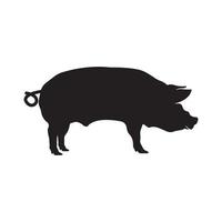 logo de cochon gras vecteur simple icône au design plat