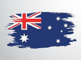 drapeau australien dessiné à la main avec un pinceau. drapeau australien. vecteur