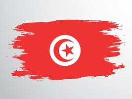 drapeau tunisien peint au pinceau vecteur