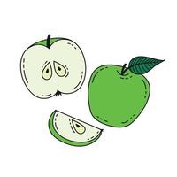 dessin de pommes sur fond blanc vecteur