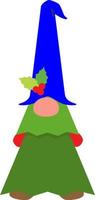 gnome vert sapin de noël. vecteur