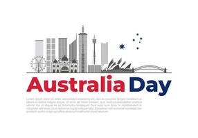 fond de joyeux jour de l'australie célébré le 26 janvier. vecteur