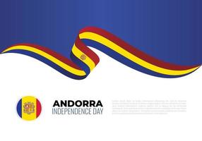 affiche de bannière de la fête de l'indépendance d'andorre isolée sur fond blanc. vecteur
