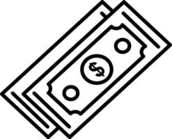 icône de ligne de devise dollar vecteur