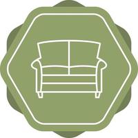 icône de ligne de canapé double vecteur