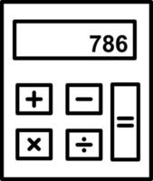 icône de ligne de calculatrice vecteur