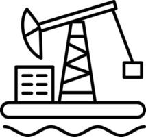 icône de ligne de plate-forme pétrolière vecteur