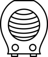 icône de ligne de radiateur soufflant vecteur
