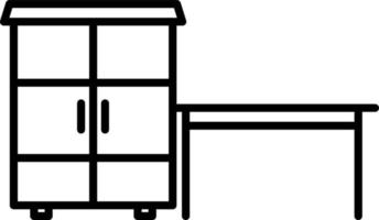 table avec icône de ligne d'étagères vecteur