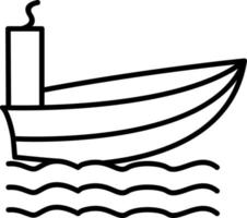 icône de ligne de bateau à vapeur vecteur