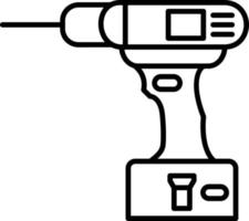 icône de ligne de perceuse vecteur