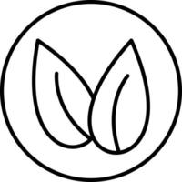icône de ligne de deux feuilles vecteur