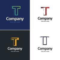 lettre t grand logo pack design création de logos modernes créatifs pour votre entreprise vecteur