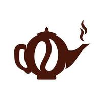modèle d'icône de conception de logo de bouilloire à café. vecteur de conception de pot de café.