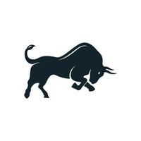 création de logo de butée de taureau. vecteur de logo de taureau moderne.