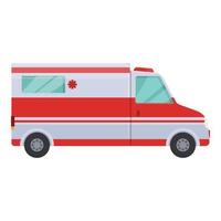 vecteur de dessin animé d'icône de van d'urgence. voiture d'ambulance