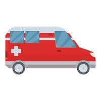 vecteur de dessin animé icône ambulance rouge. voiture médical